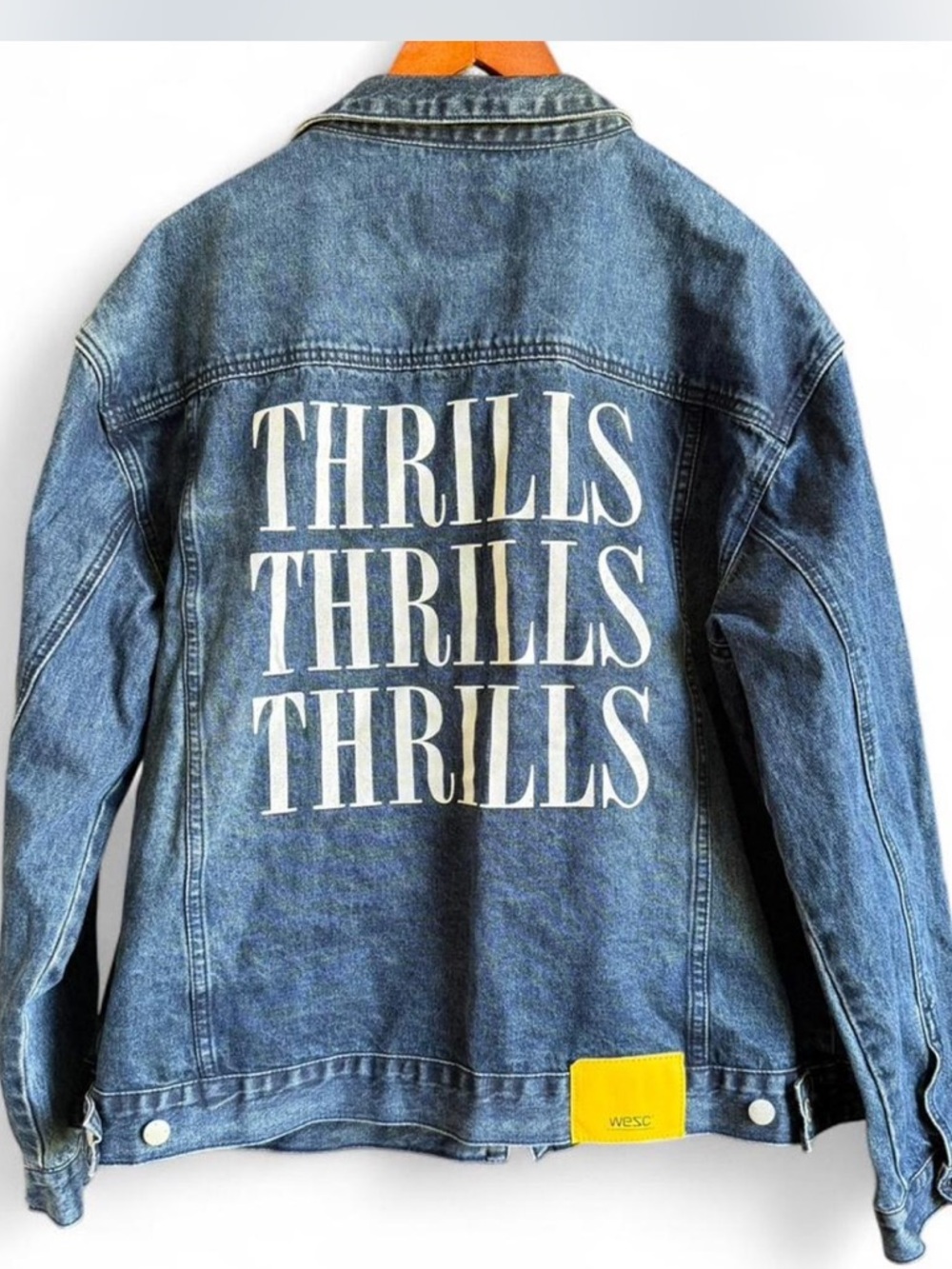 Conspiracy WESC Trucker Jean Jacket Unisex Thrills Grunge Hipster 2XL Denim